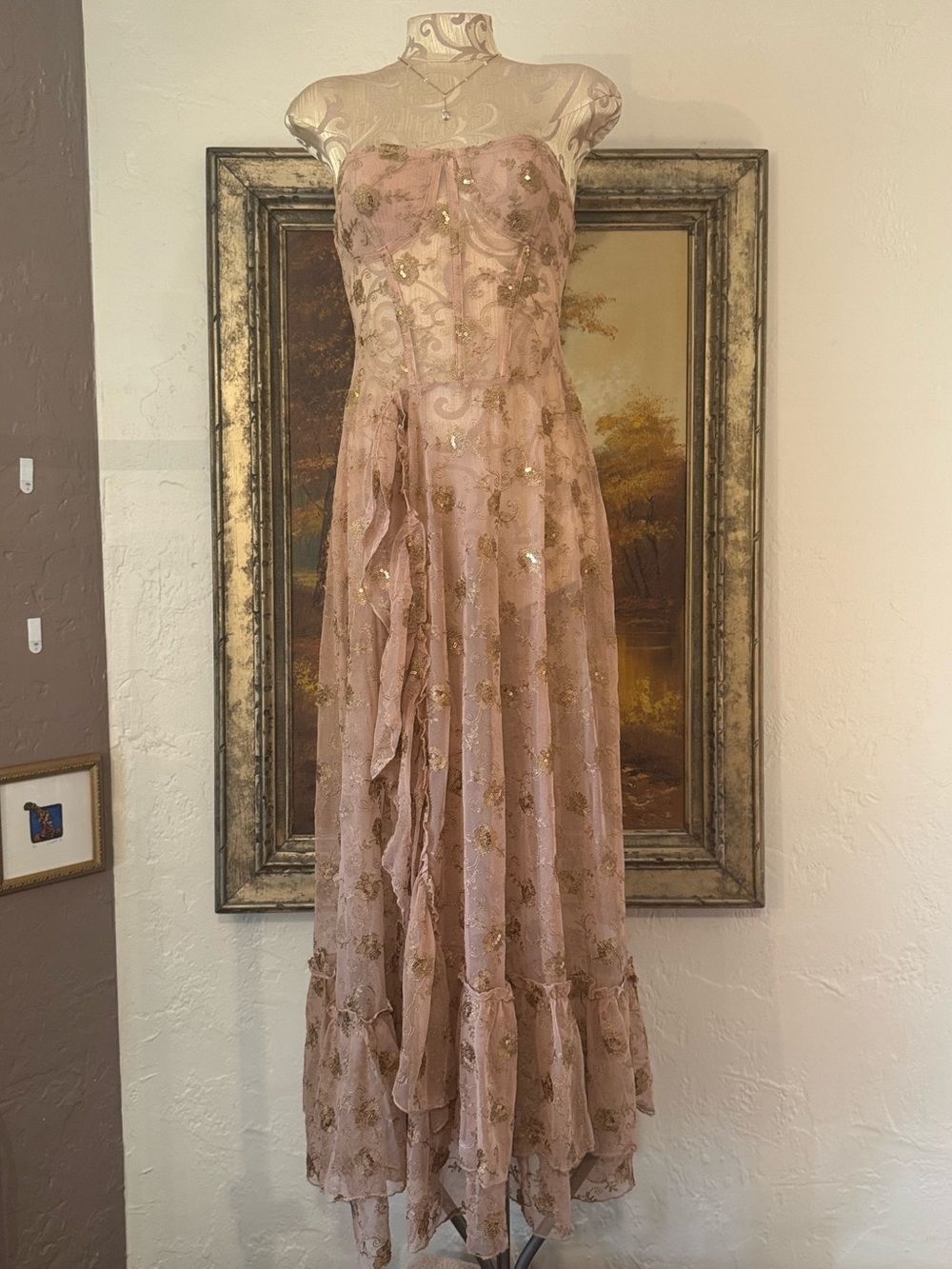 Free People Want To Know You Embellished Sequin Maxi Dress - XS